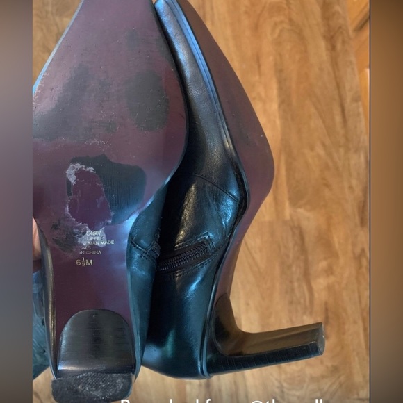 Perfect for fall! Gorgeous MIA Black Leather Cut-Out Tall Heeled Boots Sz 6.5 - Picture 5 of 6